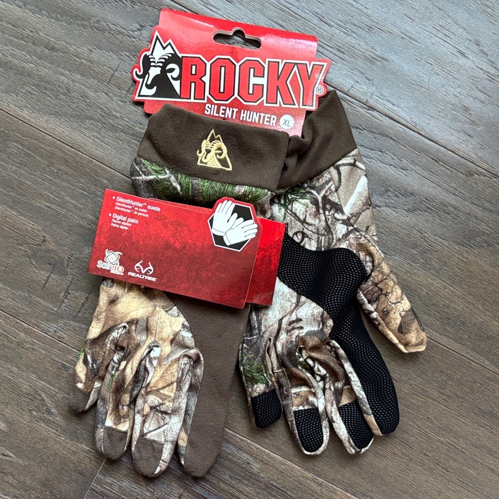 Rocky Silent Hunter Realtree,Scent IQ,suede, digital palm,rip stop,camo,light